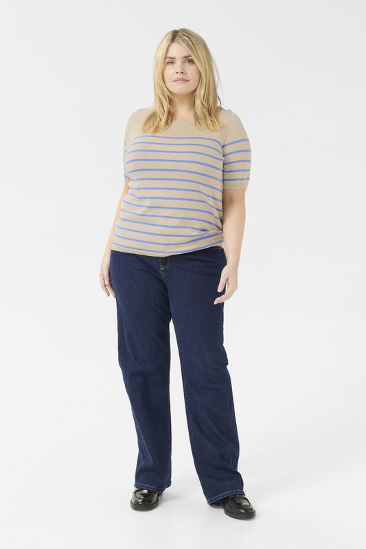 KAFFE Curve - Lizzy - T-shirt - Gestreept - Dames