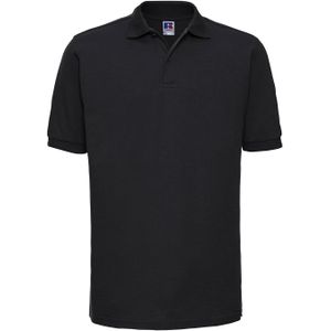 Russell Heren Piqué slijtvast poloshirt (Zwart)