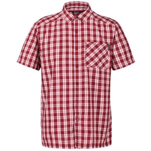 Regatta Heren Mindano V Korte Mouwen Geruite Shirt (Delhi Rood) - Maat S