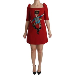 Dolce & Gabbana Rode Sequined Toy Shift A-lijn Jurk van wol voor dames