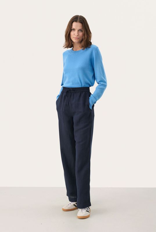 Part Two - After Midnight - Linnen Broek - Blauw - Dames