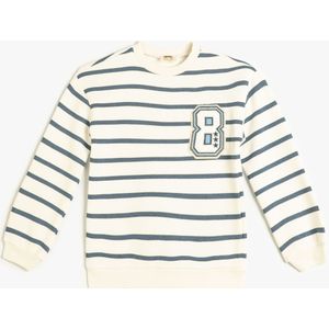 Koton - Sweatshirt - Ecru - Gestreept - Lange Mouw