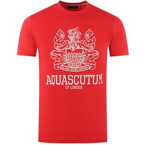 Aquascutum - Aldis - T-shirt - Rood - Korte Mouwen - 100% Katoen
