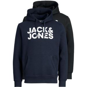 JACK&JONES Logo Multi-pack sweatshirts met pullover voor heren, regular fit, 2 stuks