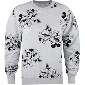 Disney Dames/dames Mickey & Minnie Mouse Sweatshirt (Sport Grijs/Zwart) - Maat XL