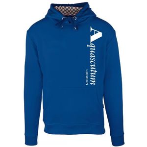 Aquascutum verticaal logo blauwe hoodie