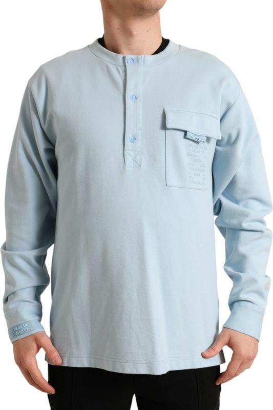 Dolce & Gabbana - Tops - Lichtblauw - Katoen - Elegante Trui