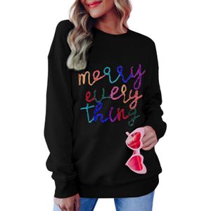 Zwarte Merry Every Thing Glitter Slogan Sweatshirt