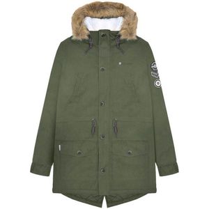 Lambretta Heren Sherpa gevoerde Parka (Kaki Groen)
