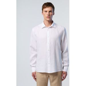North Sails - Long Sleeve Shirt - Wit - Linnen - Heren