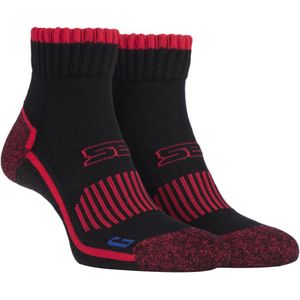 Storm Bloc - Wandelsokken van katoen voor heren - Zwart Rood