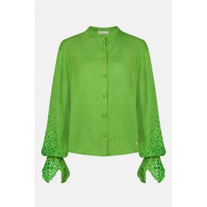 Fabienne Chapot blouse Clarissa blouse met broderie groen