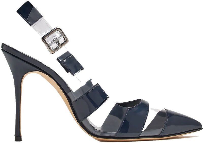 Manolo Blahnik - Uxra 105 - Pumps - Blauw - Kalfsleer