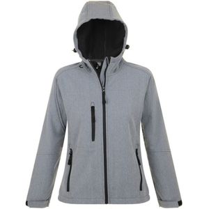 SOLS Dames/dames Replay Hooded Soft Shell Jacket (ademend, winddicht en waterbestendig) (Grijze Mergel)