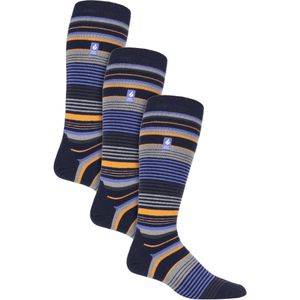 Heat Holders - 3 paar Ultra Lite skisokken voor heren - Donkerblauwe Streep