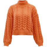 Pullover - Kabelpatroon - Grijs - Gebreid