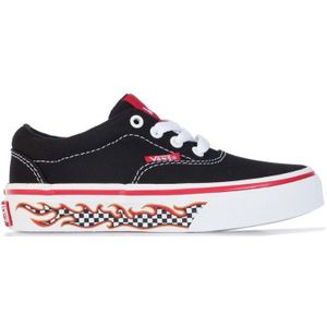 Boy's Vans Childrens Doheny Flame Check Trainers In Black-White - Maat 34