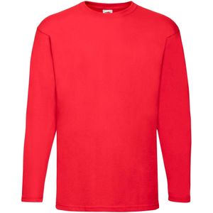 Fruit of the Loom Heren Valueweight T-shirt met lange mouwen (Rood)