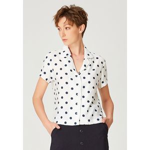 Shirt met korte mouwen en polka dot print