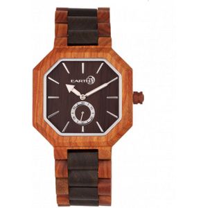 Earth Wood Acadia Armband Horloge - Donkerbruin/Rood