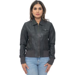 Dames - MA-1 Varsity Jack - Leren Jas - Zwart