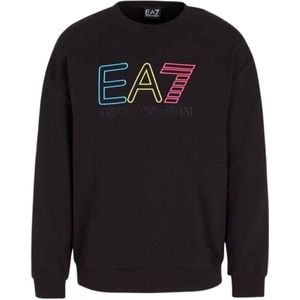 EA7 Multi-coloured Brand Logo Black Jumper - Maat XL