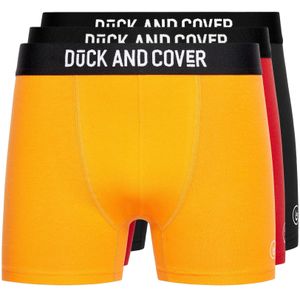 Duck and Cover Heren Fiery Boxershorts (Set van 3) (Geel/Rood/Zwart)