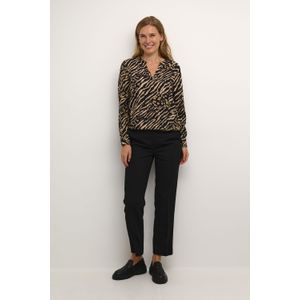 Blouse met lange mouwen Regular fit Black And Brown Animal Print