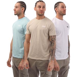 Nicce Heren Krylbo T-Shirt (Pak van 3) (Blauw/Beige/Wit)