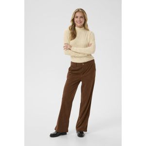 CRKanna - Corduroy Pant - Bruin - Dames - Polyester - Wijde Pijpen
