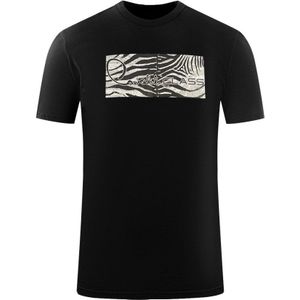 Cavalli Class Zebra Print Box Logo Black T-Shirt