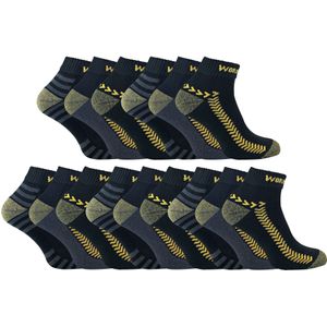 Sock Snob - 15 Paar Heren RJM Korte Werkkousen | Versterkte Enkelsokken met Hiel - 15 Paren