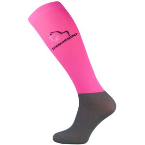 Comodo - Dames Kniehoge Paardrijsokken - Neon Roze