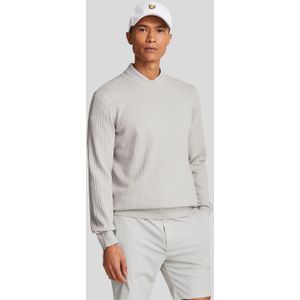 Heren - Golf Grid Crew Neck Trui - Grijs