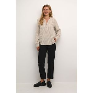 Blouse - Chinchilla/Chalk Stripe - 70% Viscose 30% Linnen - Lange Mouwen
