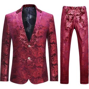 2-delig slim fit stijlvol jurkje met bloemenpak rood