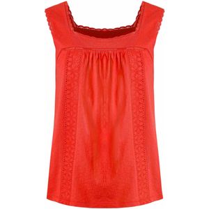 Weird Fish Dames/Dames Chelle Organic Cotton Square Neck Vest Top (Tango rood)