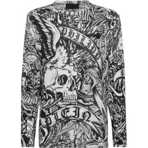 Philipp Plein - Pullover Round Neck Tattoo - Zwart - Kasjmier