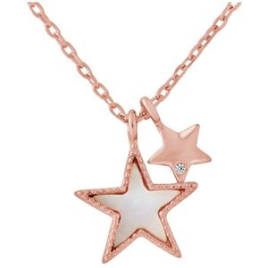 Star Necklace Zirkoniumoxiden zilver 925 roze vergulde