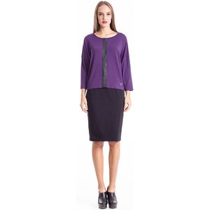 Conquista - Top - Aubergine - Kunstlederen Panelen