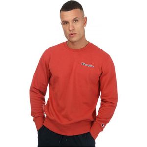 Champion Sweatshirt Met Ronde Hals En Klein Script-logo Voor Heren, Oranje - Maat XL