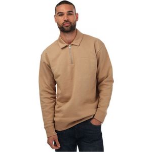Men's Gant Icon Half-Zip Sweatshirt in Beige