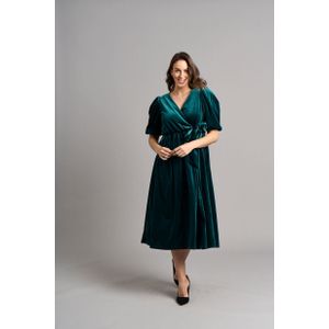 Tanya jurk van fluweel - Smaragd