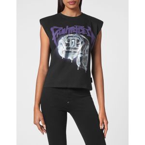 Philipp Plein, Dames, Tops, Zwart, Maat: XS Katoen,