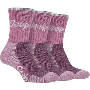 Jeep - Terrain - Wandelsokken - Rose / Cream - 3 Paar, Katoen, Gedempte Zool, Versterkte Hiel en Teen