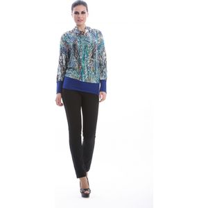 Lange mouwen print top in het blauw