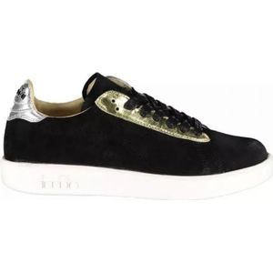 Contrasterende Zwarte Stoffen Sneaker