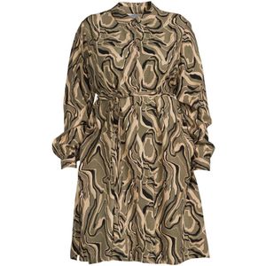 Zhenzi Blousejurk JORDIN  Met All Over Print Groen/beige/zwart - Maat 6XL/7XL