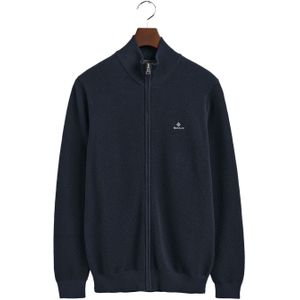 Gant Heren Piqué vest met rits (Marine)