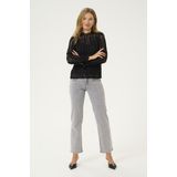 Blouse - Effen - Kant - Lange Mouw - Normale Pasvorm